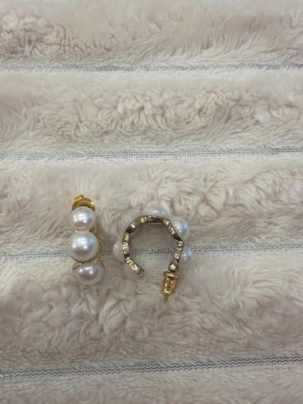 BaubleBar Gold Pearl Cluster Hoop Earrings